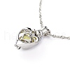 Luminous Alloy Locket Heart Pendant Necklaces NJEW-F284-07B-2