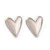 Brass Heart Stud Earrings for Women EJEW-C008-26P-1