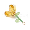 Handmade Glass Beaded Flower Pendants PALLOY-MZ00742-01-3
