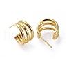 Brass Stud Earrings EJEW-L234-35G-2