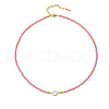 Sweet and Cool Summer Freshwater Pearl Necklaces Pink Glass Beaded Necklaces VX3518-4