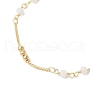 2Pcs 2 Styles Handmade Brass Curb Chains with Faceted Glass Links Bracelet & Finger Ring Bracelet Set BJEW-JB11772-4