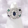 Brass Micro Pave Cubic Zirconia Adjustable Cuff Rings for Women RJEW-C129-10P-2