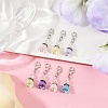 Flower ABS Plastic Pearl Pendant Decorations HJEW-JM03133-1