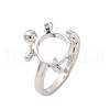 Brass Open Cuff Ring Components KK-U074-07P-1