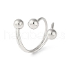 Non-Tarnish 304 Stainless Steel Round Open Cuff Rings RJEW-S418-05P-1