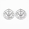 Brass Micro Pave Clear Cubic Zirconia Pendants KK-S356-685-1