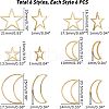 Unicraftale 36Pcs 6 Style 304 Stainless Steel Linking Rings STAS-UN0031-83-5