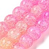 Spray Painted Crackle Glass Beads Strands DGLA-C002-8mm-01-3