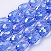 Electroplate Glass Beads Strands EGLA-D015-15x10mm-12A-1