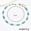 Bohemian Style Handmade Rectangle Synthetic Turquoise & Faceted Teardrop Glass Beaded Necklaces for Women's Date Gift TF2748-5