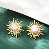 304 Stainless Steel Plastic Imitation Pearl Stud Earrings EJEW-Z110-01G-02-3