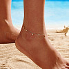 925 Sterling Silver Cable Chain Anklet AJEW-Z029-08G-3