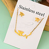 Stainless Steel Pendant Necklace & Stud Earring FS-WGABA87-07-1
