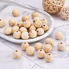 100Pcs 10 Style Unfinished Natural Wood European Beads WOOD-TA0001-55-14