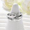 304 Stainless Steel Cuff Rings for Women RJEW-A063-01F-P-4