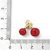 Brass Red Enamel Pendants KK-M322-03G-3