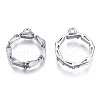 Brass Inlaid Clear Cubic Zirconia Pendants ZIRC-S069-016P-2