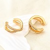Brass Micro Pave Clear Cubic Zirconia Cuff Earrings EJEW-F370-26G-6