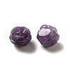 Natural Lepidolite/Purple Mica Carved Flower Beads G-O156-B-24-2