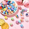 Opaque Striped Resin Beads RESI-CJC0021-16-5