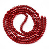Baking Painted Pearlized Glass Pearl Round Bead Strands HY-Q003-4mm-74-2