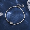 304 Stainless Steel Cubic Zirconia Link Chain Bracelets for Women NJEW-Z067-01P-02-2