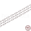 Anti-Tarnish Rhodium Plated 925 Sterling Silver Paperclip Chains STER-WH0011-07P-2
