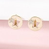 Brass Clear Cubic Zirconia Hoop Earrings EJEW-Q014-38G-4