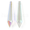 Electroplated Glass Big Pendants EGLA-Q122-09-2
