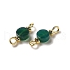 Dyed Natural Green Agate Connector Charms FIND-C046-07G-2