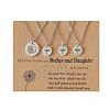 Mother and Daughter 304 Stainless Steel Dandelion Flat Round Pendant Necklaces for Women FS-WGEED69-06-1