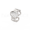 304 Stainless Steel Flat Round with Virgin Mary Open Cuff Ring for Women RJEW-S405-176P-3