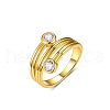 925 Sterling Sliver Pave Cubic Zirconia Geometric Finger Rings CC5596-4-3