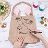 Easter Theme Jute & Cloth Rabbit Ear Gift Bags ABAG-WH0025-07A-3