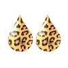 Leopard Print Alloy Dangle Stud Earrings EJEW-K304-01E-G-5