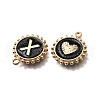 Alloy Black Enamel Pendants ENAM-K075-03A-G-2