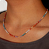 Bohemian Style Natural Gemstone Beaded Necklace for Women TF6950-4
