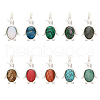 Globleland 10Pcs 10 Styles Natural & Synthetic Mixed Gemstone Pendants G-GL0001-06-1