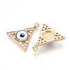 Brass Micro Pave Clear Cubic Zirconia Pendants for Women KK-T070-90A-08-2