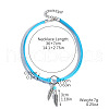 Bohemian Style Alloy Feather Charm & Synthetic Turquoise Pendant Choker Necklaces FS-WGABF31-04-2