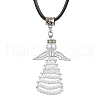 Seed Beads Loom Angel Pendant Necklaces NJEW-MZ00061-02-1