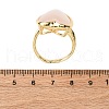 Heart Natural Rose Quartz Finger Rings RJEW-M076-03G-09-3