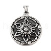 Retro 304 Stainless Steel Pendants STAS-I205-32AS-1