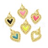 Rack Plating Brass Enamel Pendants KK-C008-15G-1