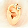 Brass Micro Pave Clear Cubic Zirconia Cuff Earrings EJEW-F370-18G-2