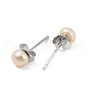 Mother's Day Jewellery Natural Pearl Round Bead Stud Earrings EJEW-E298-01A-02P-2
