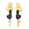 304 Stainless Steel Oval Tassel Stud Earrings EJEW-M101-05-2