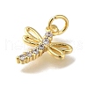 Rack Plating Brass Micro Pave Cubic Zirconia Pendants KK-K373-13G-2