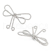 Twisted Bowknot Brass Stud Earrings for Women EJEW-S216-04A-P-2